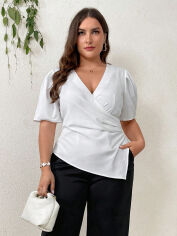 Акція на Блузка жіноча SHEIN GD-00199125 2XL Біла від Rozetka