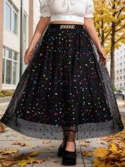 Акція на Спідниця жіноча SHEIN GD-00218562 4XL Чорна від Rozetka