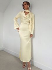 Акція на Сукня осіння жіноча SHEIN GD-00224776 L Кремова від Rozetka