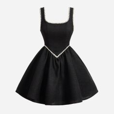 Акція на Плаття вечірнє коротке літнє жіноче SHEIN GD-00196562 XS Чорне від Rozetka