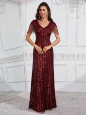 Акція на Сукня жіноча SHEIN GD-00215228 M Бордова від Rozetka