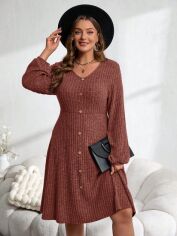 Акція на Сукня осіння жіноча SHEIN GD-00212744 0XL Рожево-коричнева від Rozetka