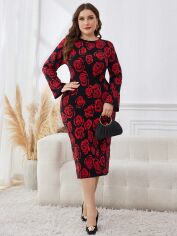 Акція на Сукня осіння жіноча SHEIN GD-00218995 3XL Чорна від Rozetka