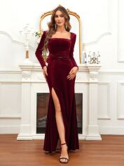 Акція на Сукня осіння жіноча SHEIN GD-00215155 S Бордова від Rozetka