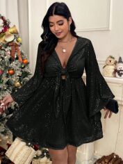Акція на Сукня осіння жіноча SHEIN GD-00218864 0XL Чорна від Rozetka