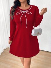 Акція на Сукня осіння жіноча SHEIN GD-00223911 4XL Червона від Rozetka