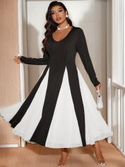 Акція на Сукня осіння жіноча SHEIN GD-00224940 1XL Чорно-біла від Rozetka