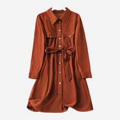 Акция на Сукня осіння жіноча SHEIN GD-00200699 0XL Коричнева от Rozetka