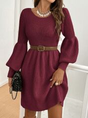 Акція на Сукня осіння жіноча SHEIN GD-00198705 L Бордова від Rozetka