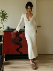 Акція на Сукня осіння жіноча SHEIN GD-00212694 XS Кремова від Rozetka