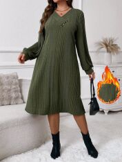 Акція на Сукня осіння жіноча SHEIN GD-00215500 1XL Зелена від Rozetka