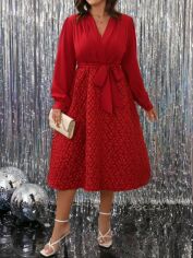 Акція на Сукня осіння жіноча SHEIN GD-00227187 3XL Червона від Rozetka