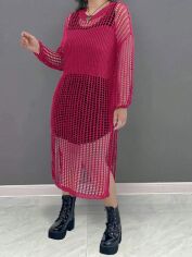 Акція на Сукня осіння жіноча SHEIN GD-00197303 0XL Фуксія від Rozetka