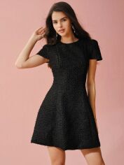Акція на Плаття коротке осіннє жіноче SHEIN GD-00199055 M Чорне від Rozetka