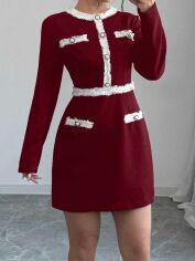 Акція на Плаття коротке осіннє жіноче SHEIN GD-00199945 M Червоне від Rozetka