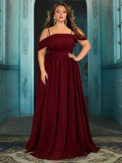 Акция на Сукня жіноча SHEIN GD-00197401 3XL Бордова от Rozetka