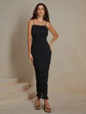 Акція на Сукня вечірня довга літня жіноча SHEIN GD-00196403 S Чорна від Rozetka