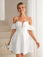 Акція на Плаття вечірнє коротке літнє жіноче SHEIN GD-00199021 S Біле від Rozetka