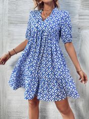 Акція на Плаття міді літнє жіноче SHEIN GD-00200679 S Синє від Rozetka