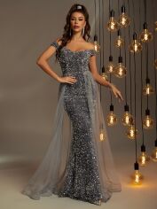 Акція на Сукня жіноча SHEIN GD-00215246 XL Темно-сіра від Rozetka
