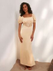 Акція на Сукня жіноча SHEIN GD-00223181 XS Кремова від Rozetka