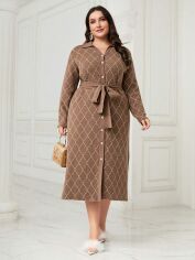 Акція на Сукня жіноча SHEIN GD-00212291 1XL Коричнева від Rozetka