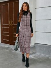 Акція на Сукня осіння жіноча SHEIN GD-00198330 L Бордова від Rozetka