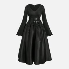 Акція на Сукня осіння жіноча SHEIN GD-00199300 1XL Чорна від Rozetka