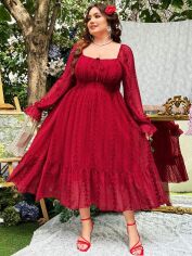 Акція на Сукня осіння жіноча SHEIN GD-00199720 2XL Бордова від Rozetka