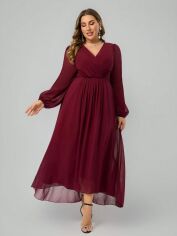 Акція на Сукня осіння жіноча SHEIN GD-00200369 4XL Бордова від Rozetka