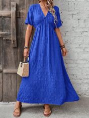 Акція на Плаття довге літнє жіноче SHEIN GD-00192899 XL Синє від Rozetka