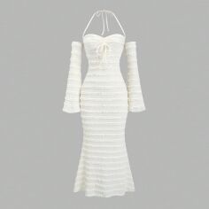 Акція на Сукня жіноча SHEIN GD-00224446 XS Кремова від Rozetka