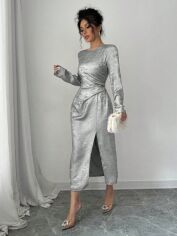 Акція на Сукня осіння жіноча SHEIN GD-00196814 L Срібляста від Rozetka
