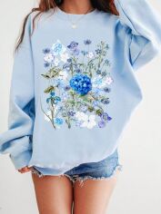 Акція на Світшот жіночий SHEIN GD-00196378 0XL Синій від Rozetka