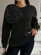Акція на Світшот жіночий SHEIN GD-00196408 2XL Чорний від Rozetka