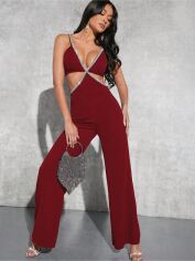 Акція на Комбінезон жіночий SHEIN GD-00224211 S Бордовий від Rozetka