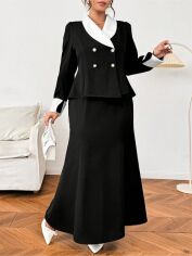 Акція на Костюм жіночий SHEIN GD-00223908 0XL Чорний з білим від Rozetka