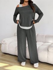 Акція на Костюм жіночий SHEIN GD-00224841 3XL Сірий від Rozetka
