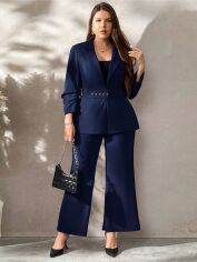 Акція на Костюм жіночий SHEIN GD-00215449 0XL Темно-синій від Rozetka