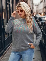 Акція на Светр жіночий SHEIN GD-00197824 3XL Сірий від Rozetka