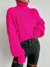 Акція на Светр жіночий SHEIN GD-00193783 One Size Фуксія від Rozetka