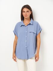 Акція на Блузка жіноча SHEIN 31-0023 2XL Блакитна від Rozetka