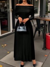 Акція на Сукня осіння жіноча SHEIN GD-00215195 L Чорна від Rozetka