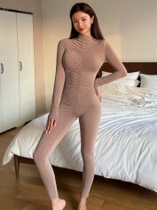 Акція на Піжама жіноча великого розміру SHEIN GD-00220965 XL Піщана від Rozetka