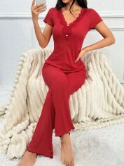 Акция на Піжама жіноча SHEIN GD-00218028 L Червона от Rozetka