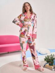 Акція на Піжама жіноча SHEIN GD-00214196 L Комбінована від Rozetka