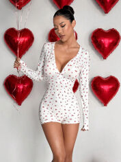 Акція на Піжамний комбінезон жіночий SHEIN GD-00221282 S Білий від Rozetka