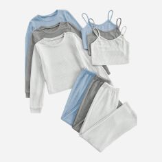 Акція на Піжама жіноча SHEIN GD-00216224 S Комбінована від Rozetka