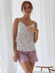 Акція на Піжама (майка + шорти) жіноча великих розмірів бавовняна BARWA garments 0327/329 XL Кульбабки від Rozetka
