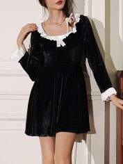 Акція на Нічна сорочка жіноча великого розміру SHEIN GD-00225742 XL Чорна від Rozetka